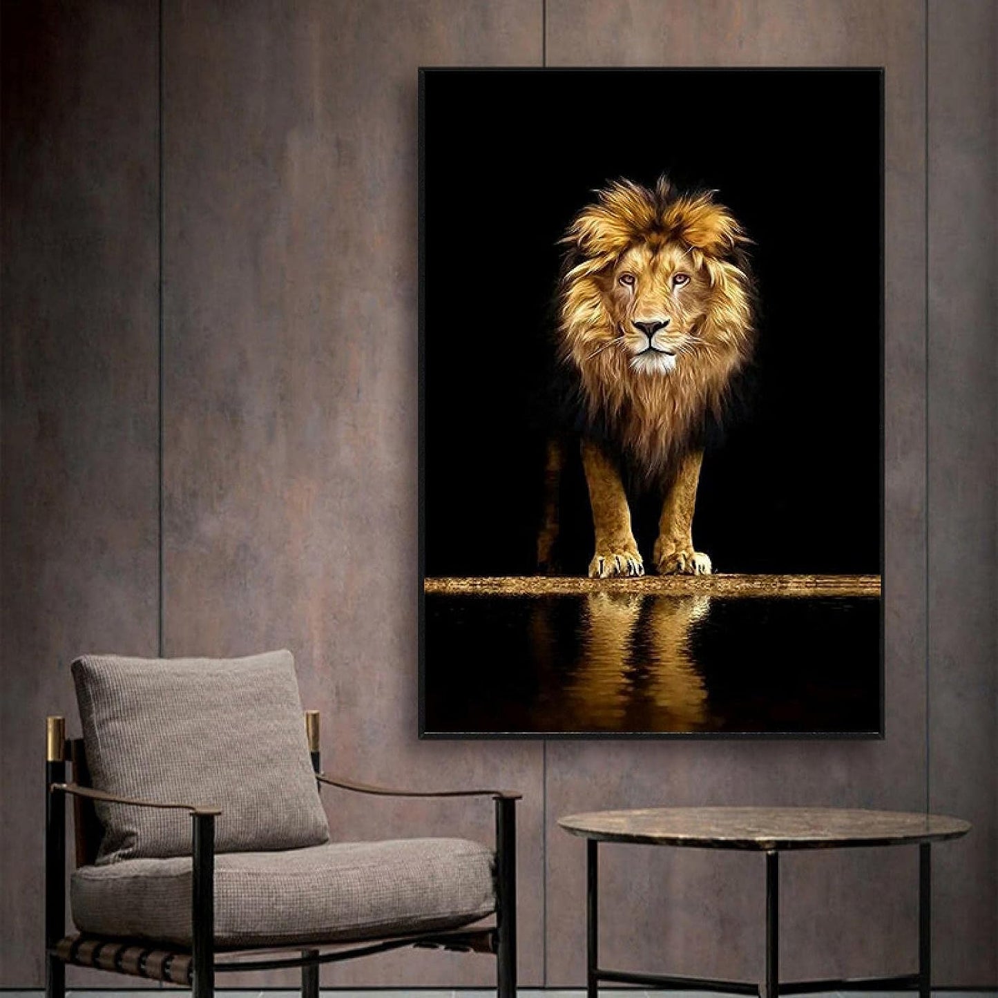 lion art painting