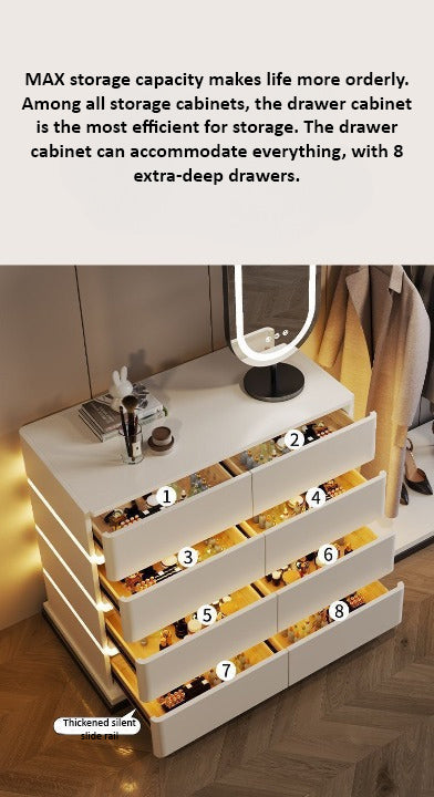 Modern Multi-Functional Dressing Table Chest Drawers, Clothes Hanger and Mirror.