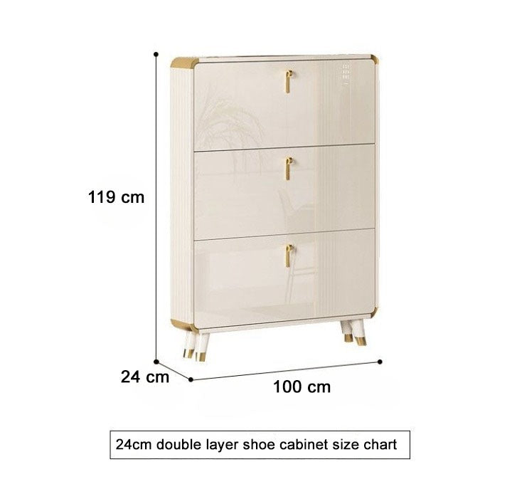 Shoe Cabinet, Shoe Storage Rack Double Layer Tipping.