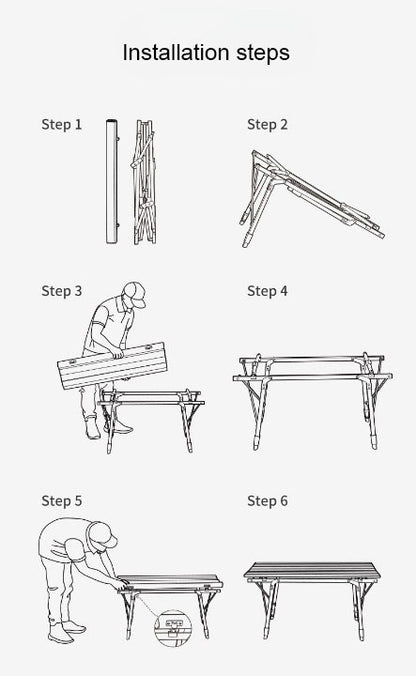 Aluminum Folding Table, Retractable Folding Table, Lightweight Wood Grain Aluminum Simple and Probable Camping Outdoor Table.