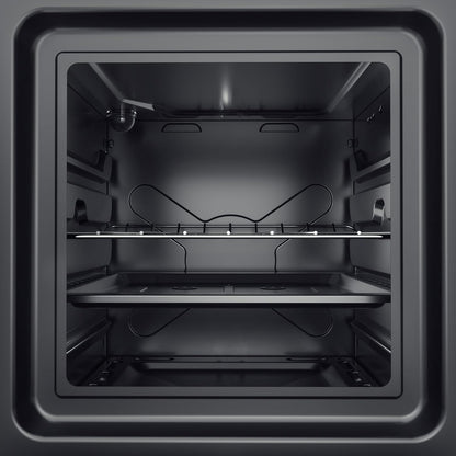 Midea 50x55Cm Freestanding Cooker, Full Gas Cooking Range With 4 Burners, Stainless Steel, Automatic Ignition & Full Safety, Cast Iron Pan Support, Mechanical Timer, Heat Resistant Knobs