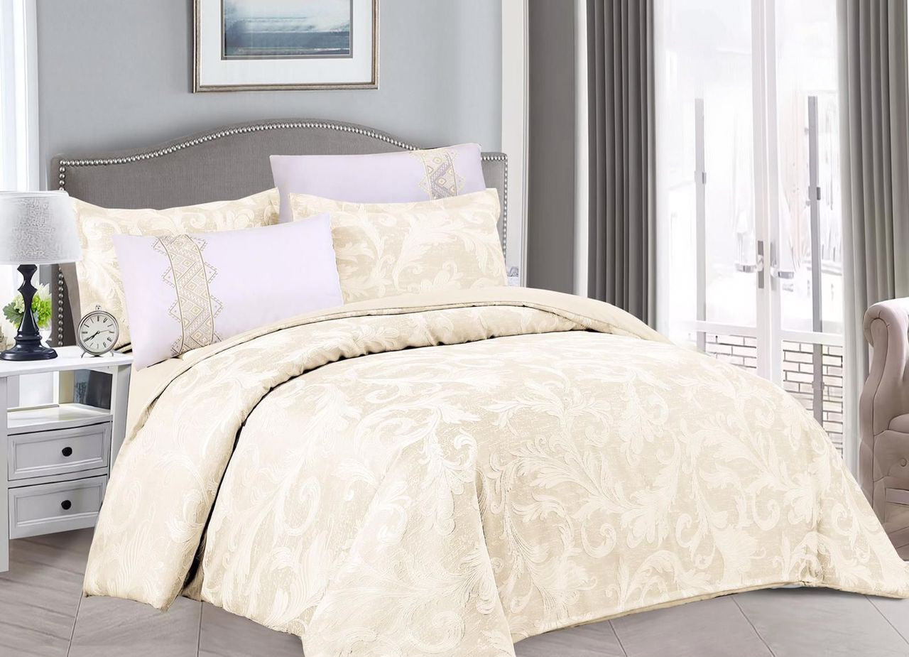 Jacquard cotton king comforter set
