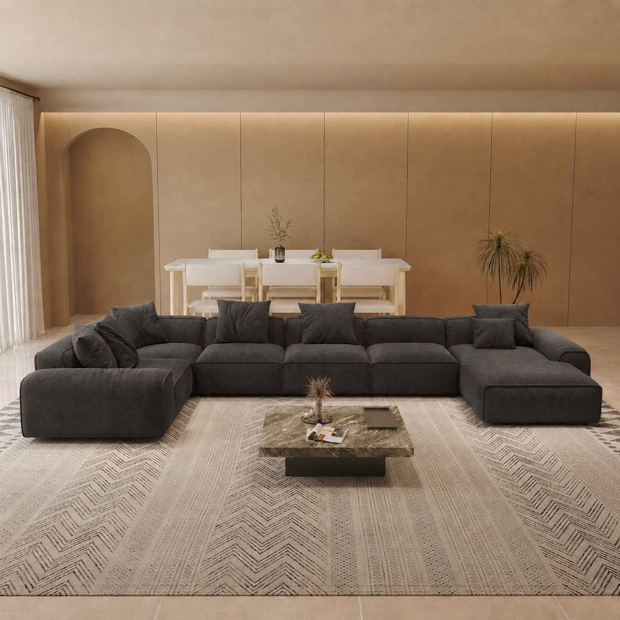 Luxurious Living room Sofa, Lounge Sectional Sofa.
