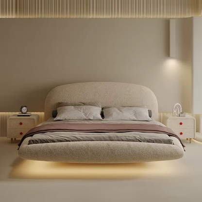 Floating Lighting Upholstered Bed Frame.