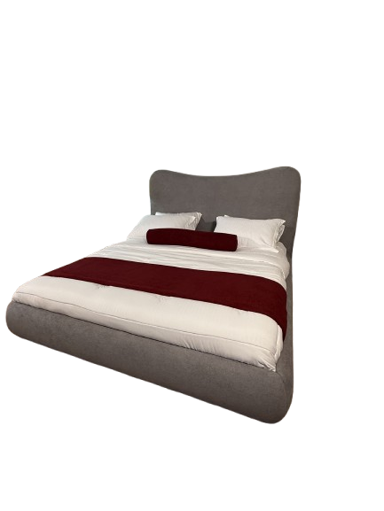 Modern Curved Upholstered Bed.