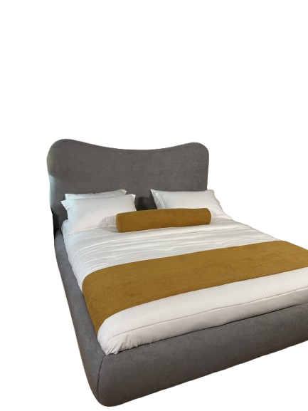 Modern Curved Upholstered Bed.