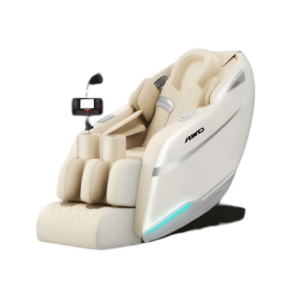 AWD ZenPro 2D Full Body Massage Chair - Light Beige & Off-white.