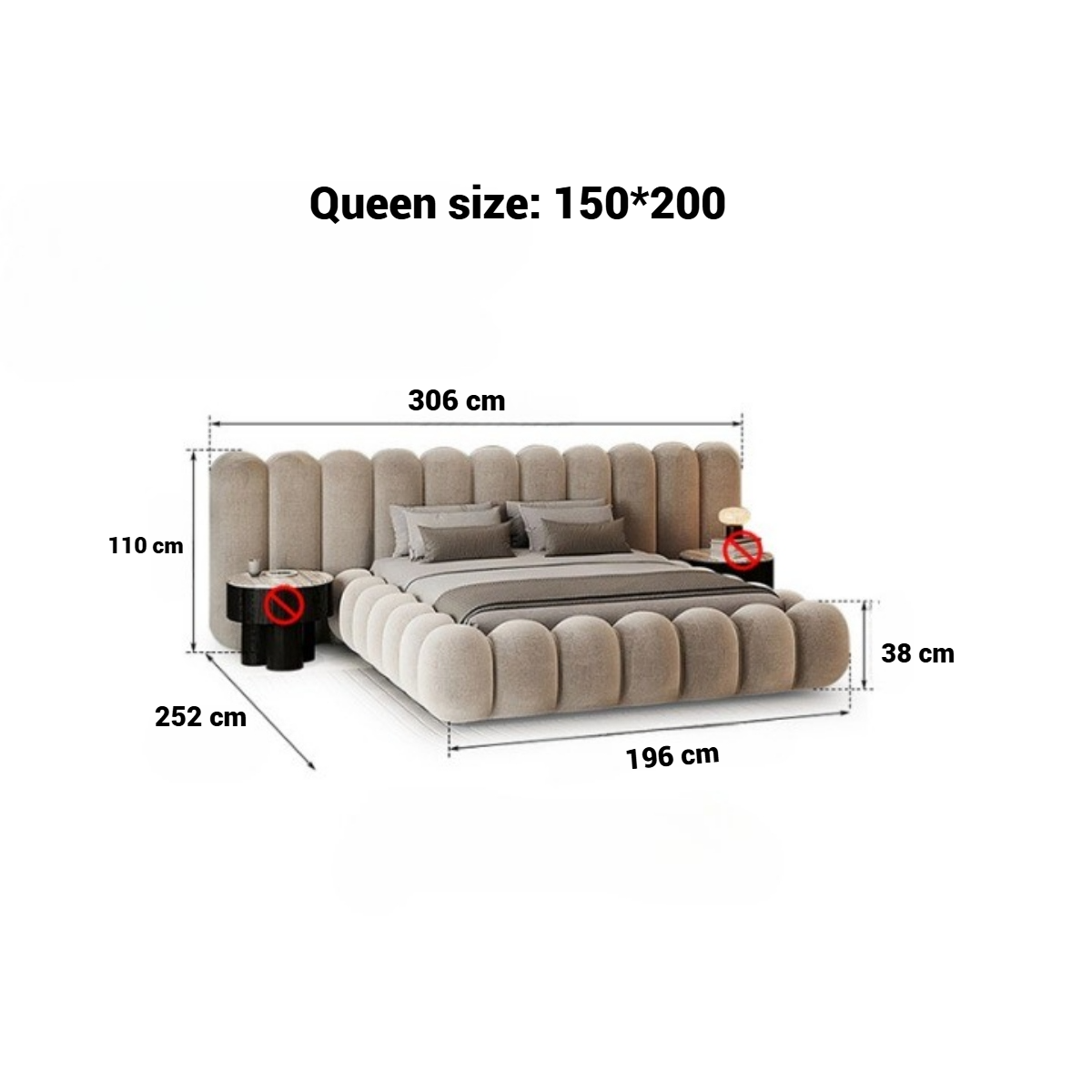 Modern Upholstered Cloud Bed.