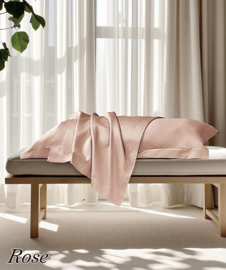 Cotton Satin Pillowcase, 2 Packs Breathable Pillowcase.