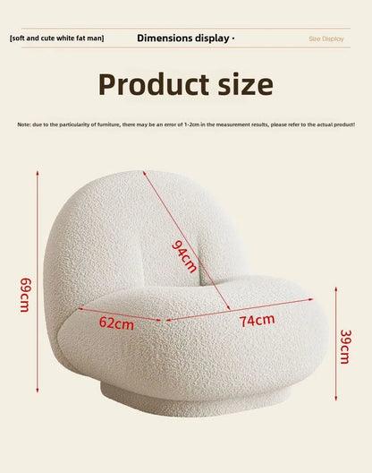 Cloud Design Lamb Wool Fabric Lazy Sofa Chairs.