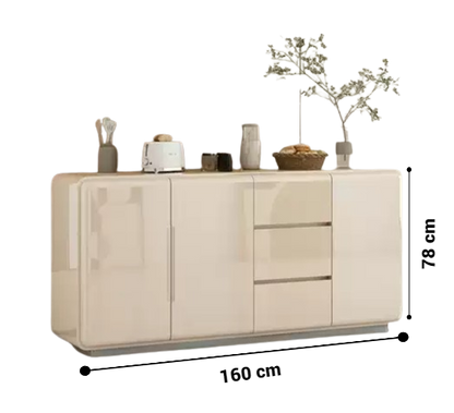 Sideboard Buffet Glossy Cabinet for Kitchen, Dining room, Living room - 160cm