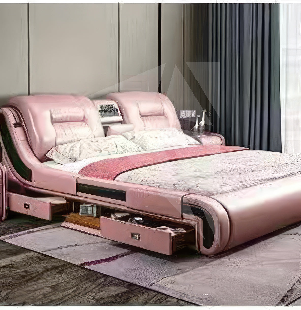pink king bed