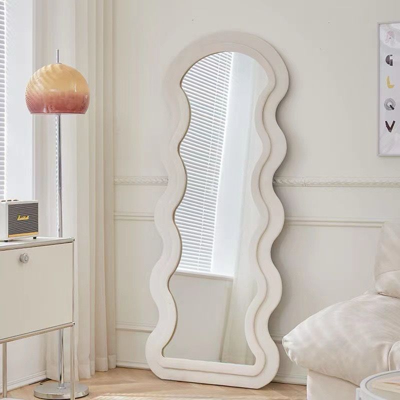 Irregular Wavy Frame Mirror, Full Length Wall Standing Mirror.