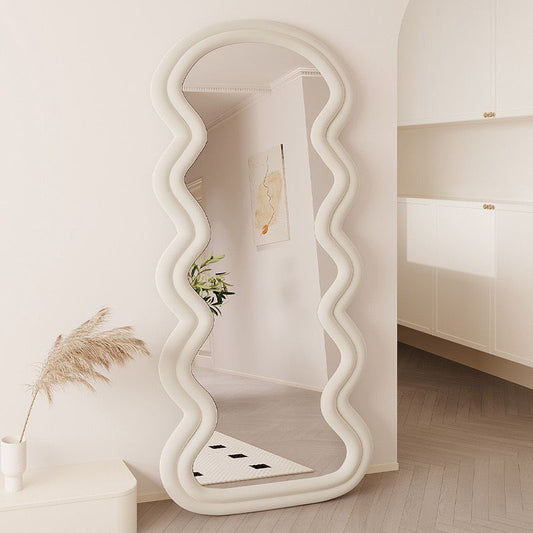 Irregular Wavy Frame Mirror, Full Length Wall Standing Mirror.