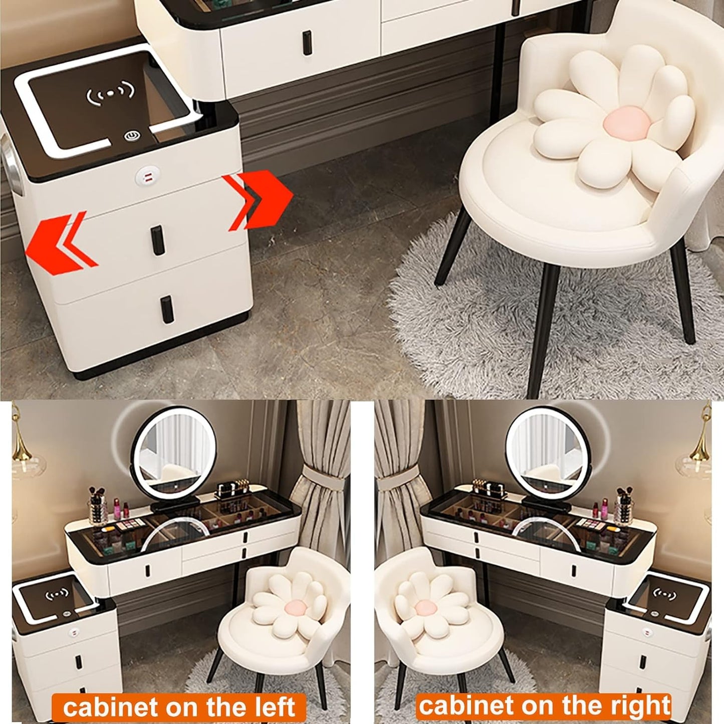 Smart Vanity Table, Dressing Makeup Bedroom Set. 120cm