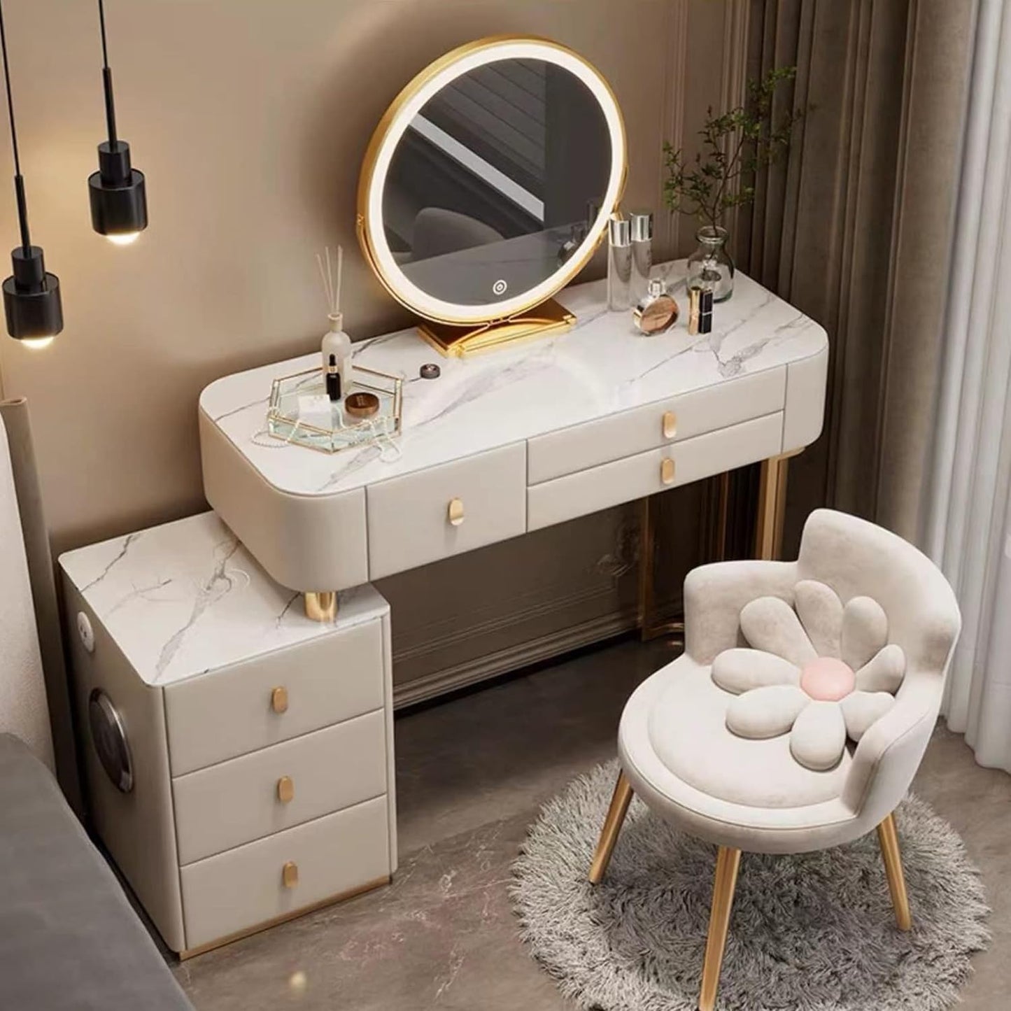 Smart Makeup Vanity Table in Slate Countertop 120cm