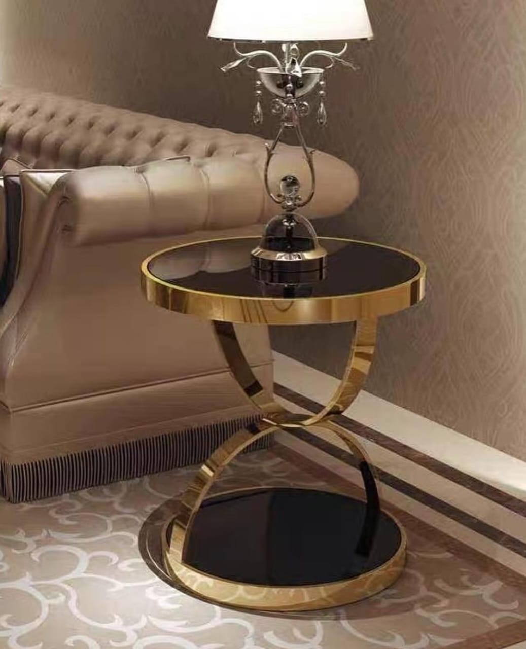 Elegant Side Table Corner Round Table with a Striking Design.