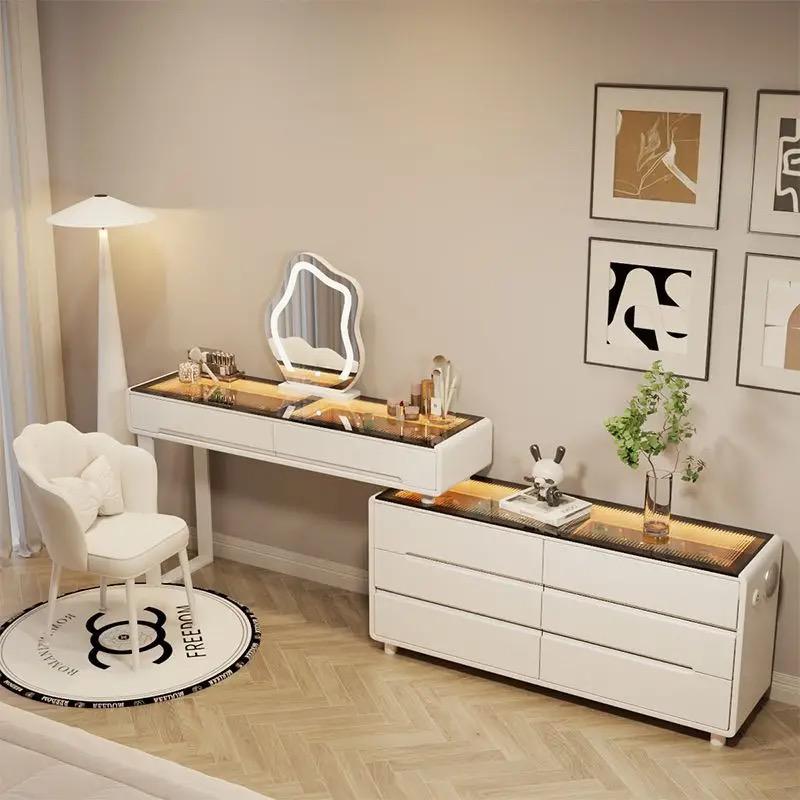 Modern Design Dressing Table with Mirror and Chair.