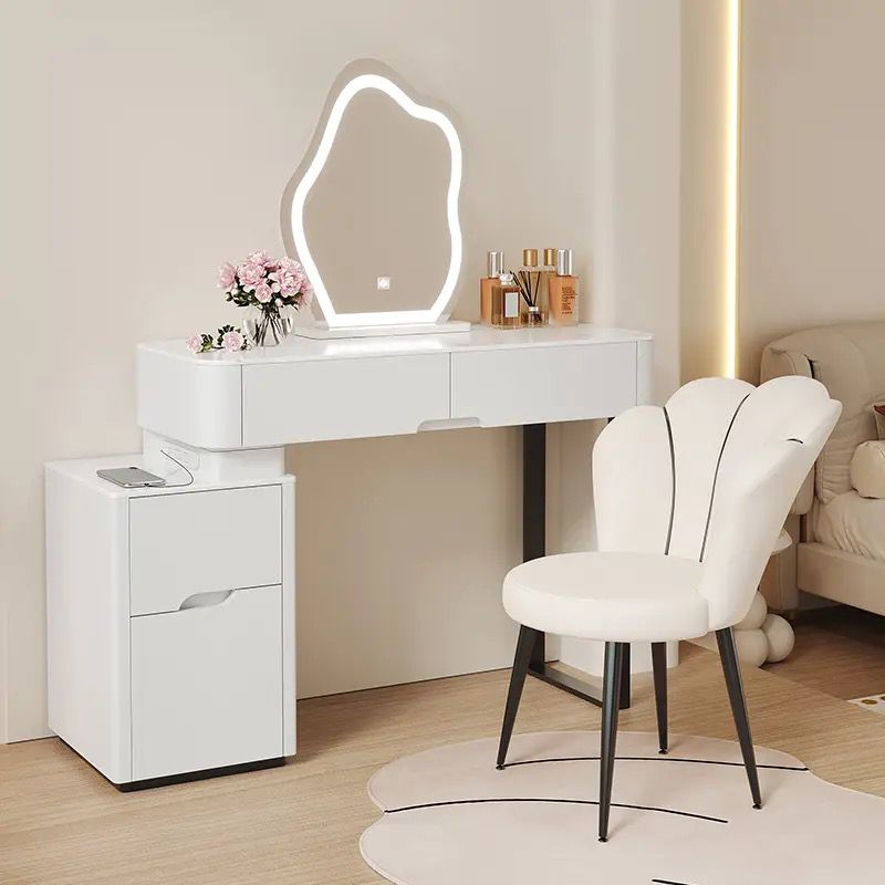 Vanity Table Set Makeup Table with Mirror and Chair.