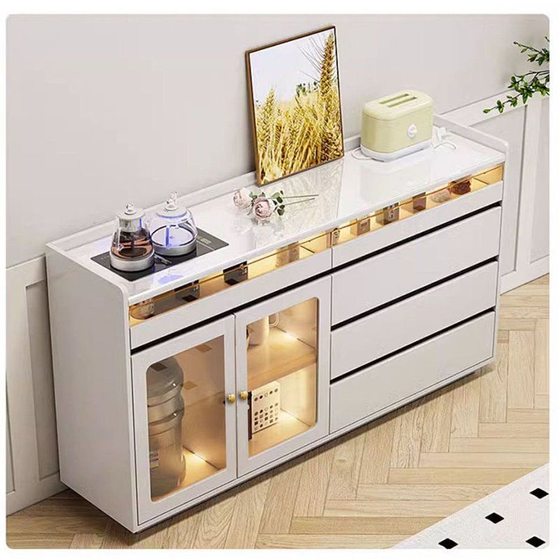 Sideboard Buffet Cabinet with Storage 5 Drawers and 2 Doors and LED lights.