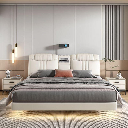 Smart Bed with Projector, Bluetooth Speaker, Air Purifier, Smart Sensor Light for Bedroom