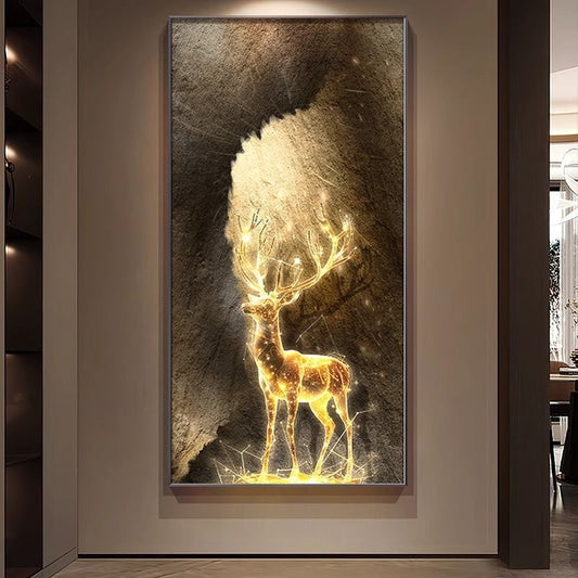 Vertical Wall Art Mural Deer Painting, 160x80cm