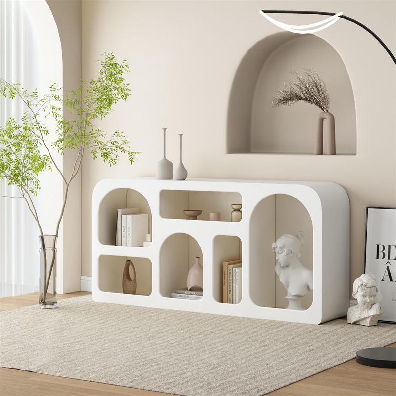 Freestanding Bookcase Rack, Modern Decoration Sideboard Bookshelf.