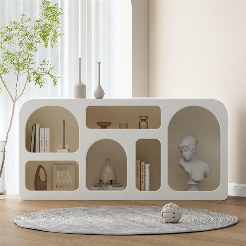 Freestanding Bookcase Rack, Modern Decoration Sideboard Bookshelf.