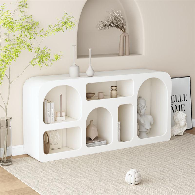 Freestanding Bookcase Rack, Modern Decoration Sideboard Bookshelf.