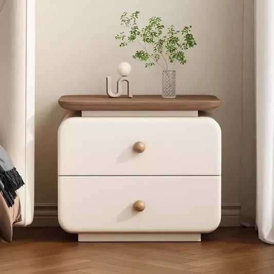 Sleek Bedside Table with Two Storage Drawers.