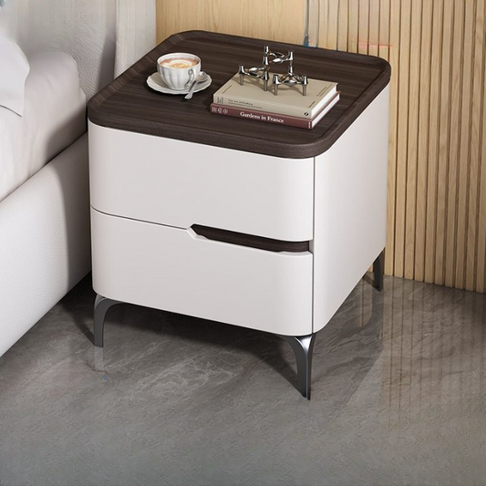 Modern Nightstand Table Wood Top.