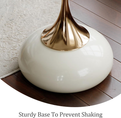 Small Round Side Table, Accent Pedestal White Sofa Corner Table.