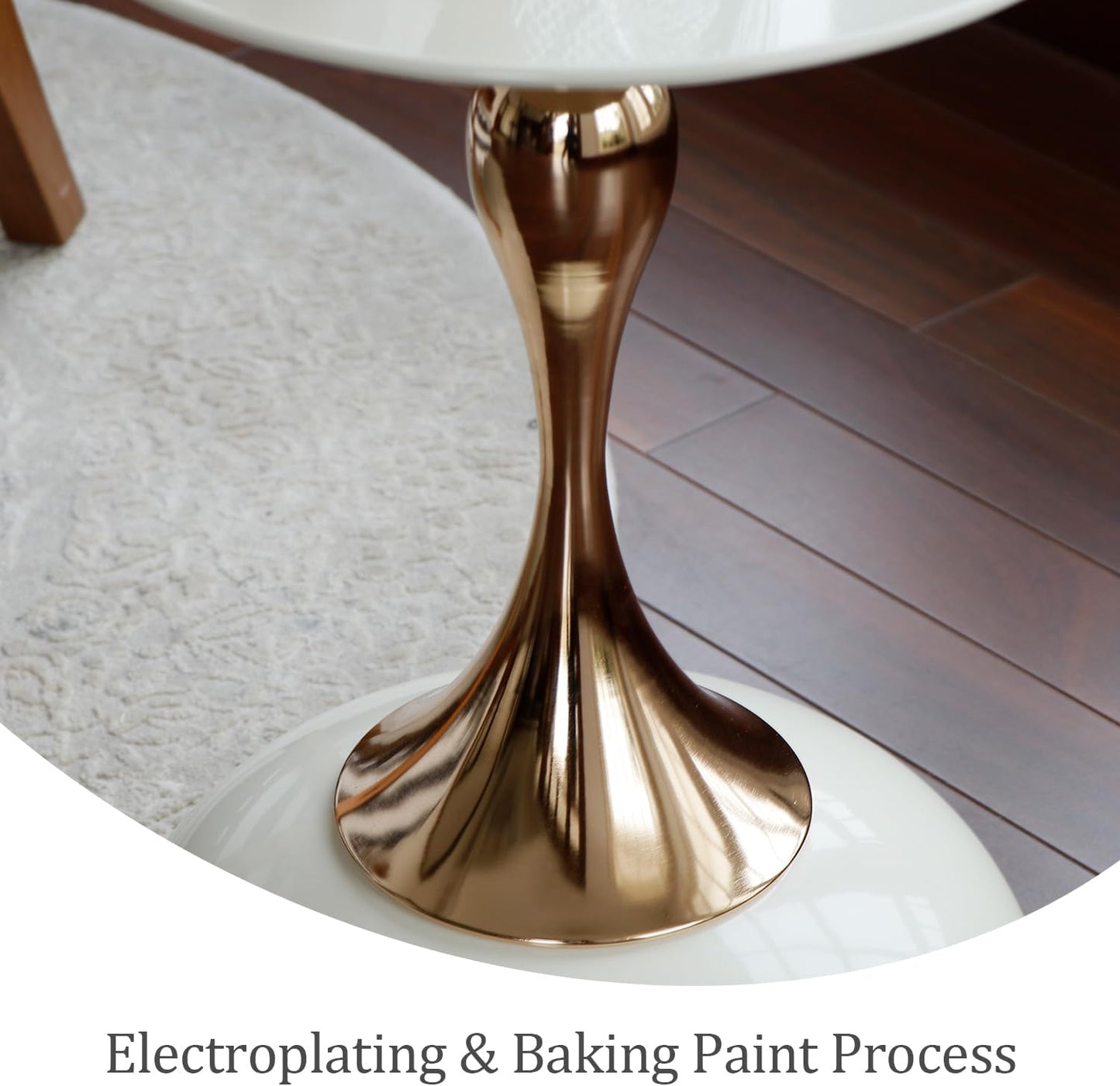 Small Round Side Table, Accent Pedestal White Sofa Corner Table.