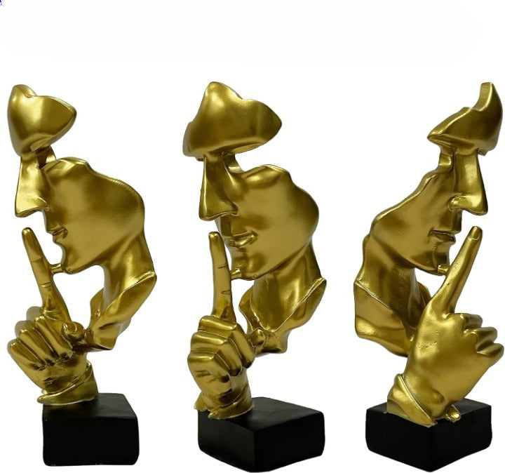 Abstract and Creative Desk Decorations, Hand & Face Statues Sculptures for Living Room Decor.