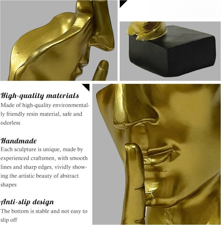 Abstract and Creative Desk Decorations, Hand & Face Statues Sculptures for Living Room Decor.