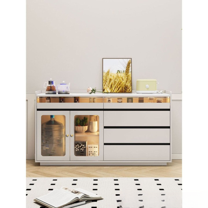 Sideboard Buffet Cabinet with Storage 5 Drawers and 2 Doors and LED lights.