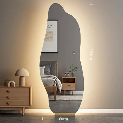 Cloud Frameless Full-Length Mirror with LED Backlit for Bedroom or Dressing room