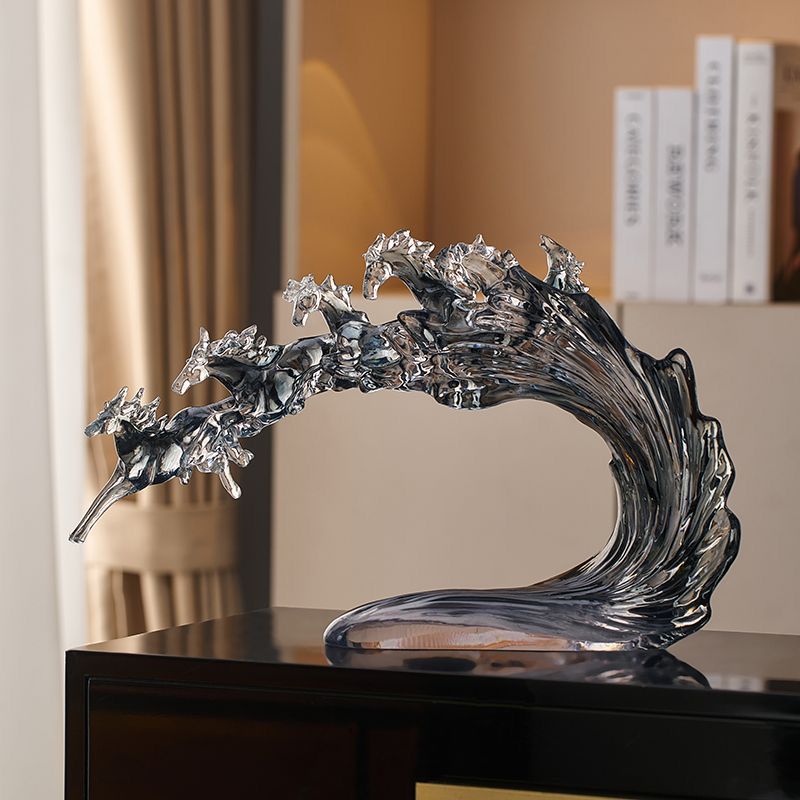 Horse Statue for Home décor, Wall Shelf Living Room Decoration, Handmade Resin Sculpture for Home Decor.