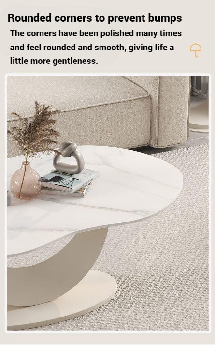 Irregular Coffee Table Set, Modern Living room White Coffee Tables.