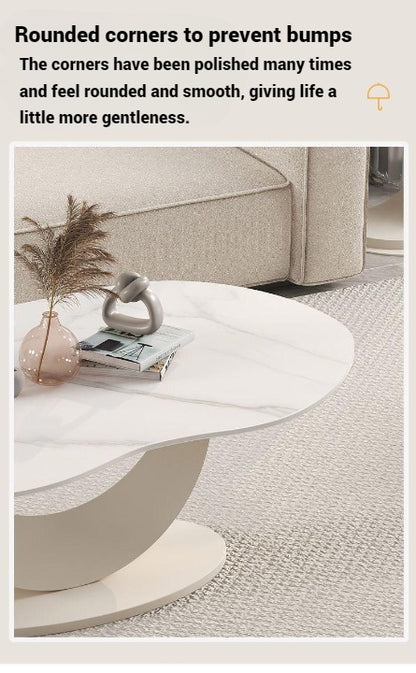 Irregular Coffee Table Set, Modern Living room White Coffee Tables.