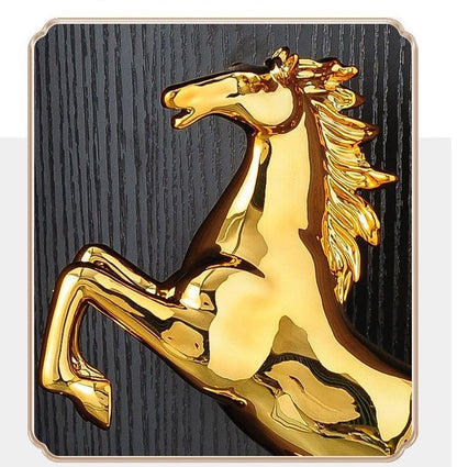 Golden Solid Horse Statue for Office, Home Decoration.