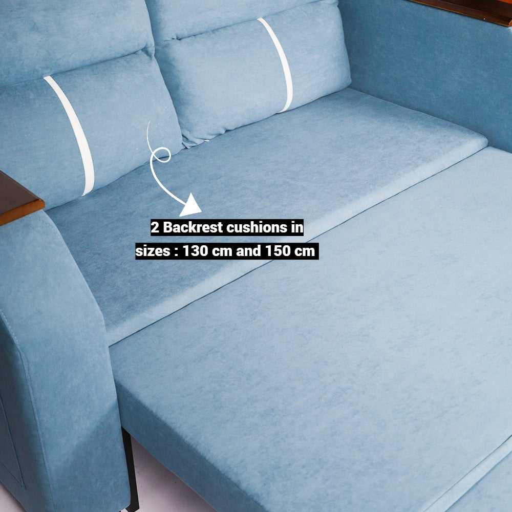 Modern Extendable 2 in 1 Sofa Bed with Side Pockets, Daybed with Bottom and Side Storage, USB Ports, Bluetooth, Speaker.