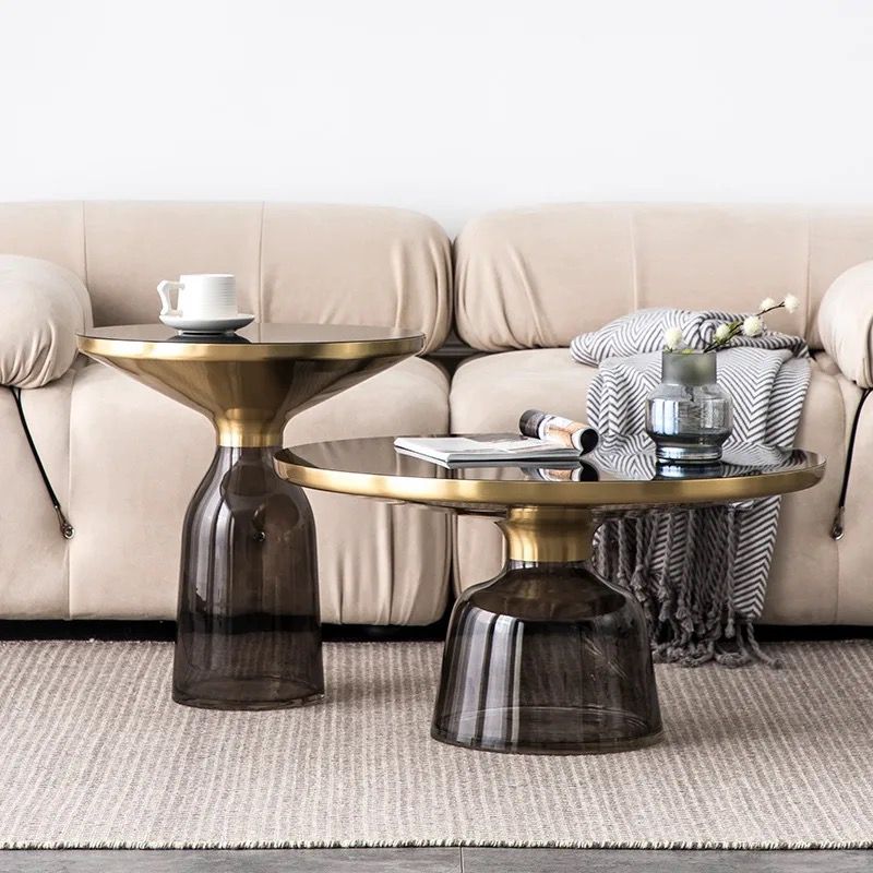 Glass Round Coffee Table Set.