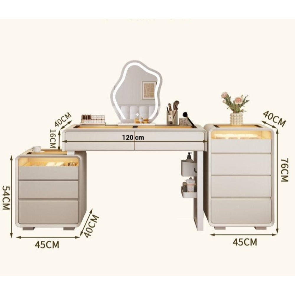 Modern Vanity Table Set with Mirror and Chair, Dressing Table for Bedroom.