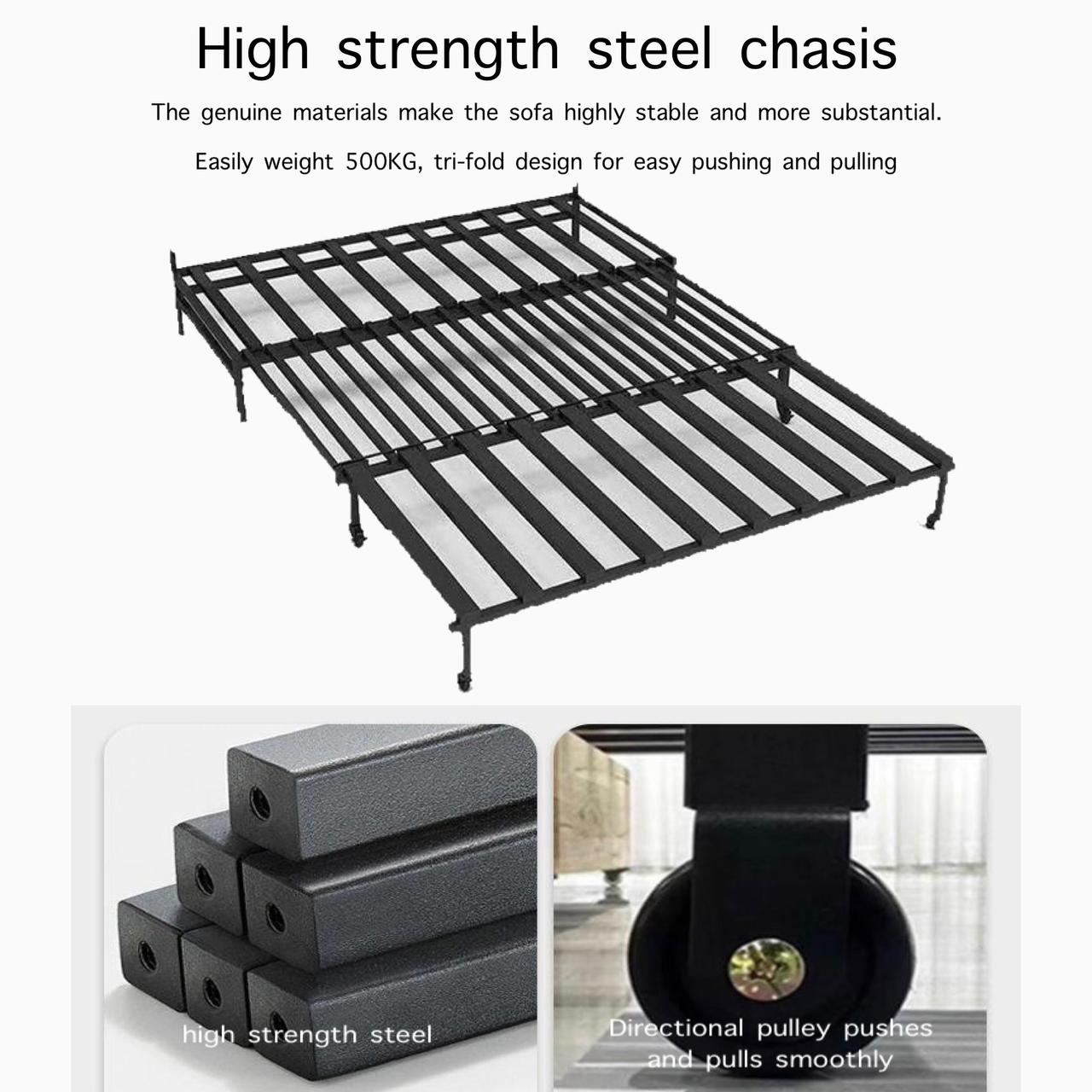 Pull-Out Sofa Bed, Convertible Sleeper Couch with Storage Box.