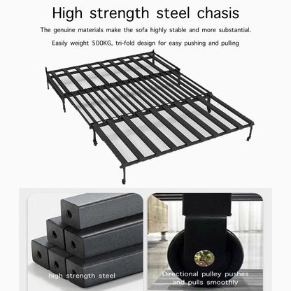 Pull-Out Sofa Bed, Convertible Sleeper Couch with Storage Box.