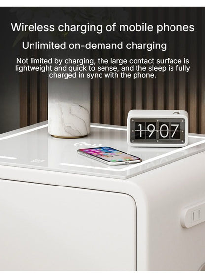 Multifunctional Smart Bedside Table with Integrated Safe.
