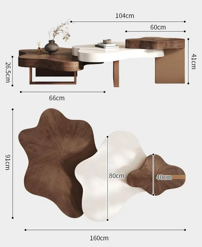 Modern Sculptural 3-Piece Cloud Coffee Table Set.