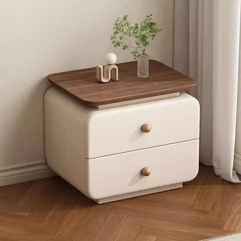 Sleek Bedside Table with Two Storage Drawers.
