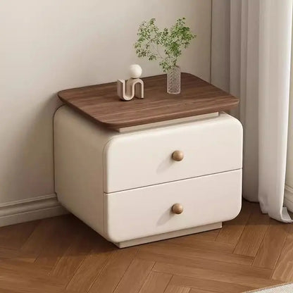 Sleek Bedside Table with Two Storage Drawers.